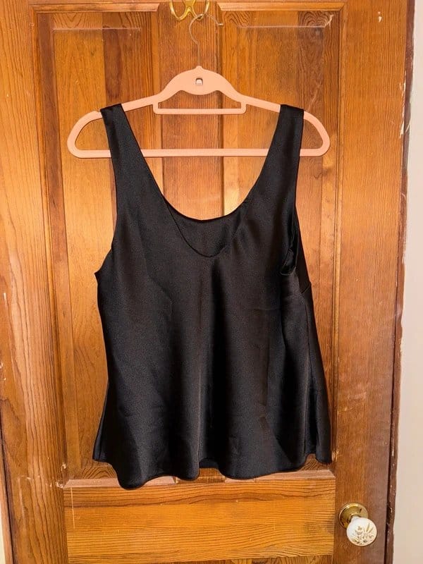 ASOS Design Black Satin Sleeveless Top