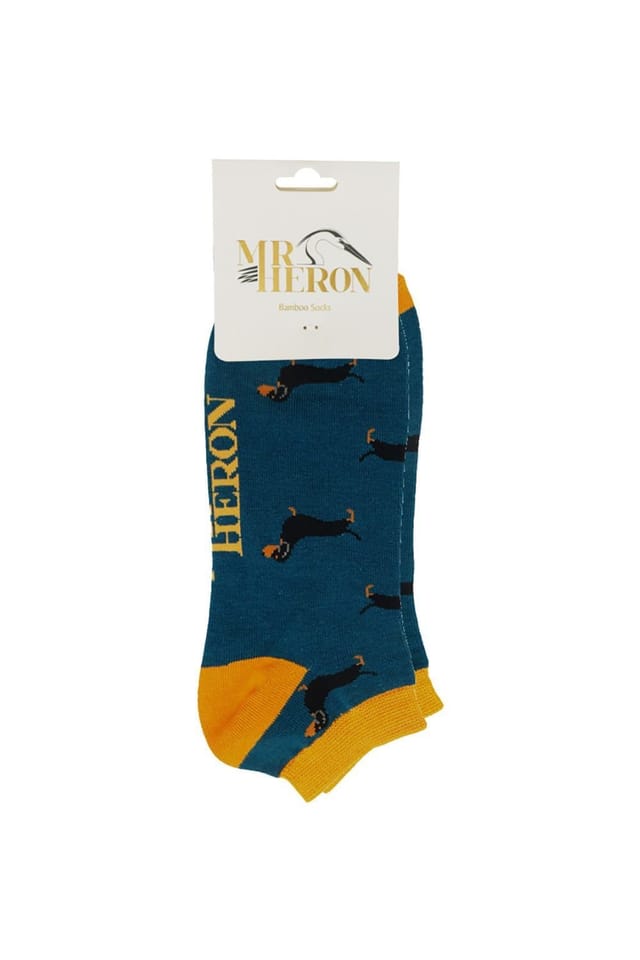 Mr Heron Mr Heron Men's 1 Pack Animal Themed Bamboo Trainer Socks in Mid Navy - 2