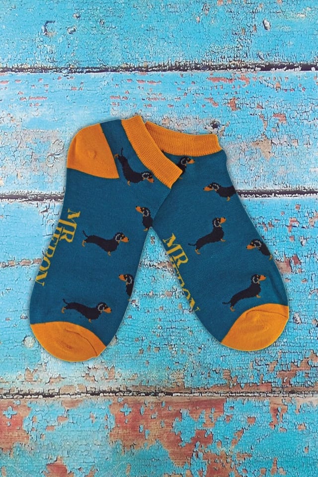 Mr Heron Mr Heron Men's 1 Pack Animal Themed Bamboo Trainer Socks in Mid Navy - 3