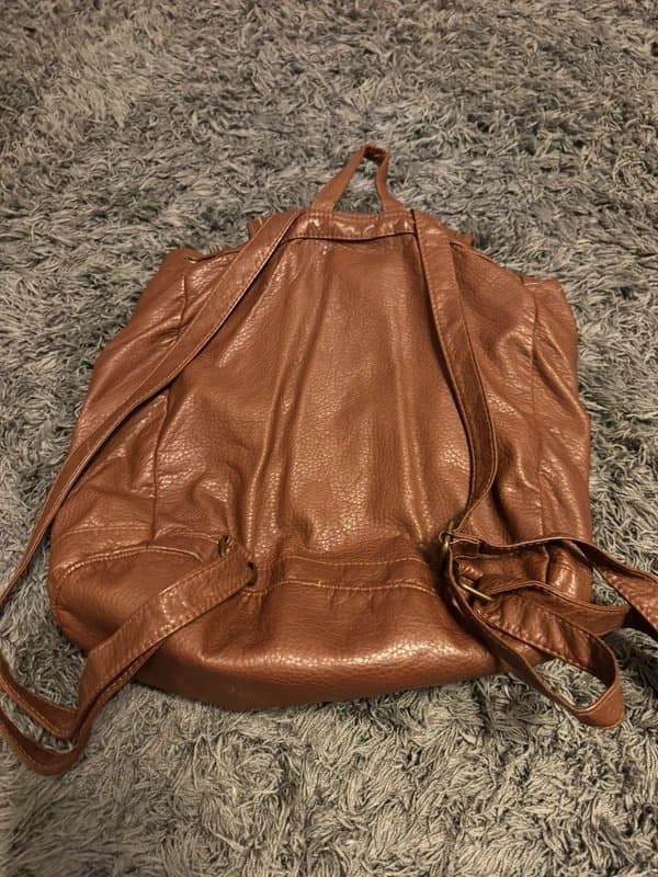 New Look Brown leather new look backpack