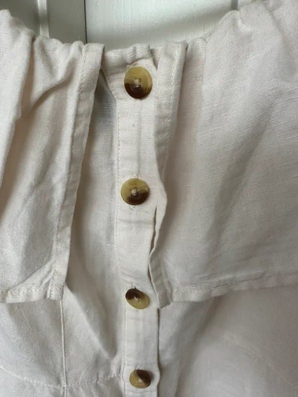 Topshop Cream Topshop linen Bardot Dress