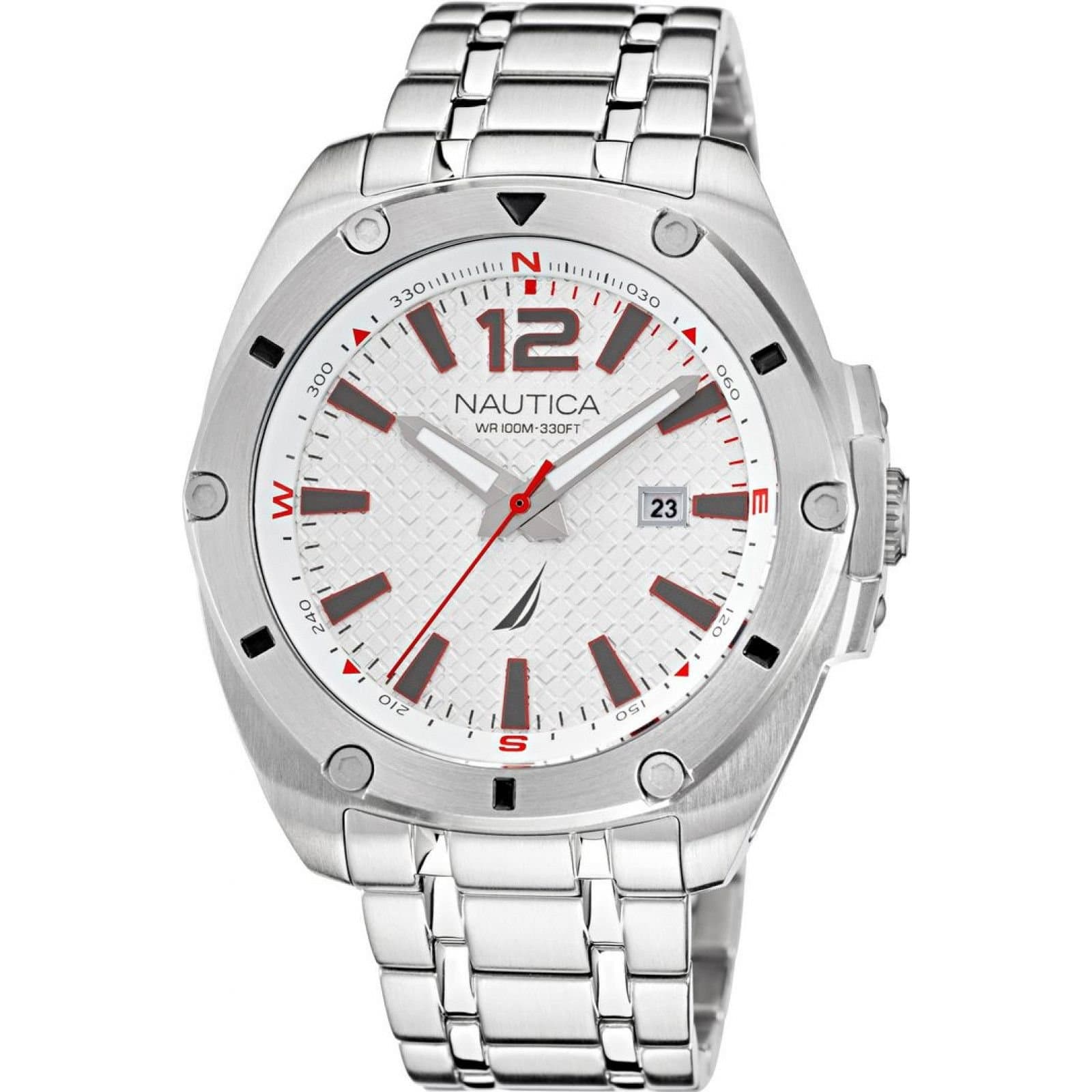 Nautica Nautica Men's NAPTCS221 Tin Can Bay 44mm Quartz Watch in Silver
