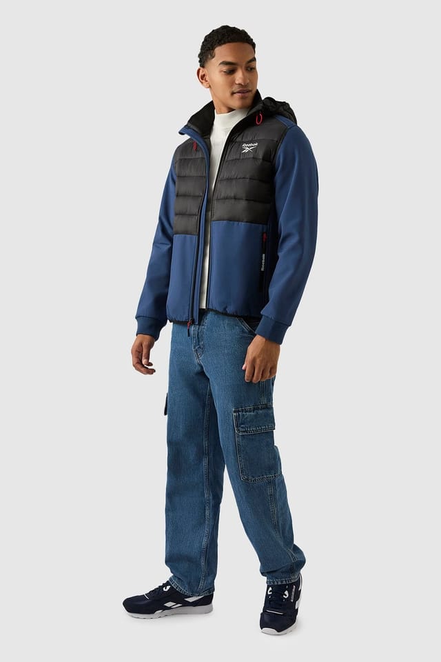 Reebok Reebok Men's Mixed Media Jacket in Blue - 3