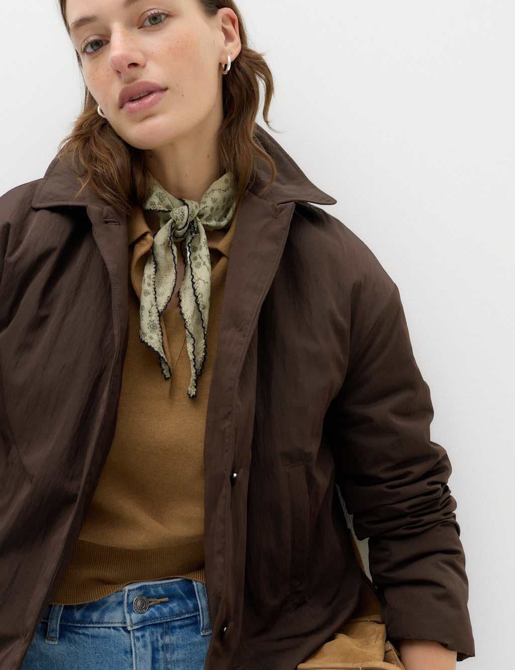 Marks & Spencer M&S Padded Collared Short Jacket Bitter Chocolate