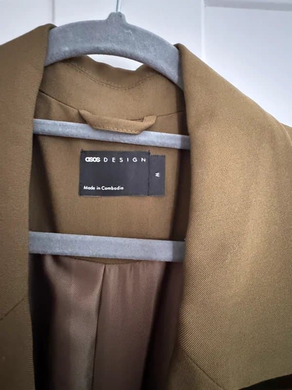 ASOS Design ASOS Khaki/Olive Green Blazer