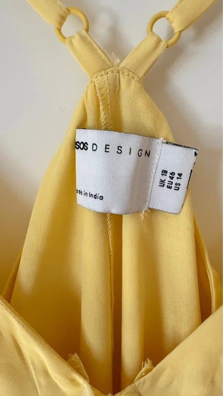 ASOS ASOS ladies raw edge yellow cami midi dress