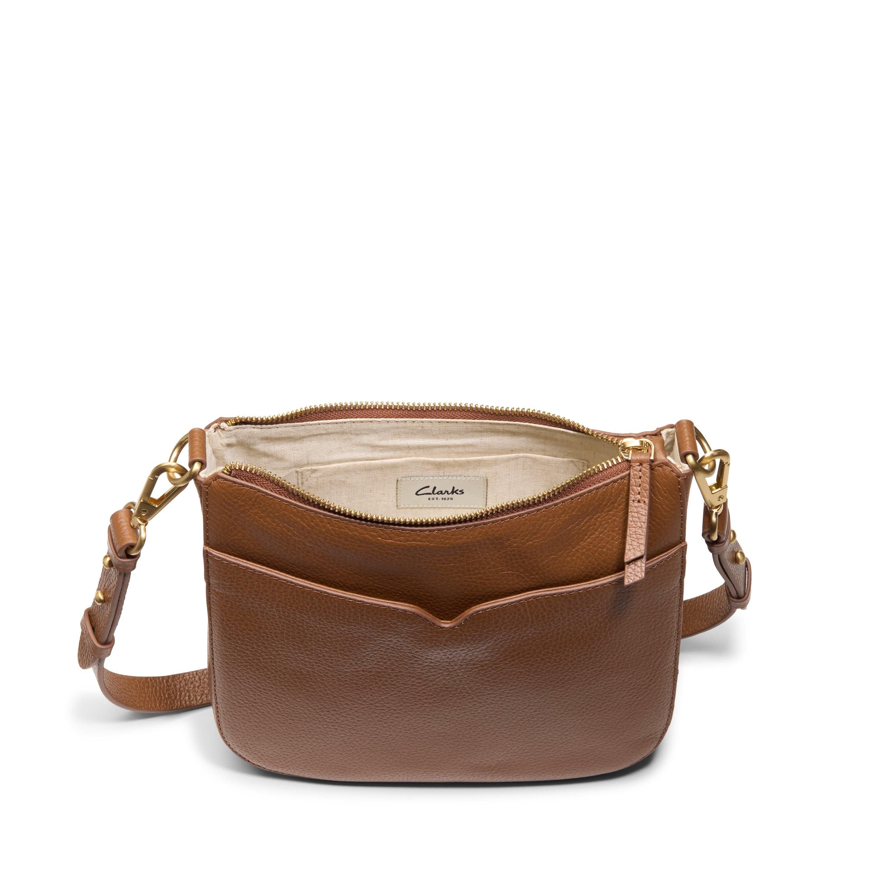 Clarks Clarks Women's Topsham Willow Tan Leather Shoulder Bag, Cross Body Bag in Brown - 4