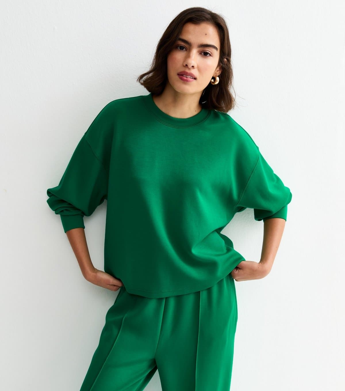 New Look Women's Premium Bright Green Sweatshirt New Look