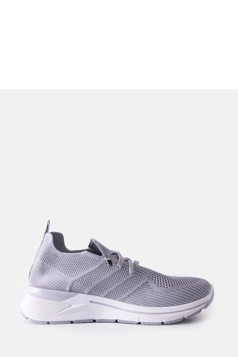 Love Lace Love Lace Women's Gray Slip On Sport Sneakers Low Profile Rubber Sole Summer in Grey - 1