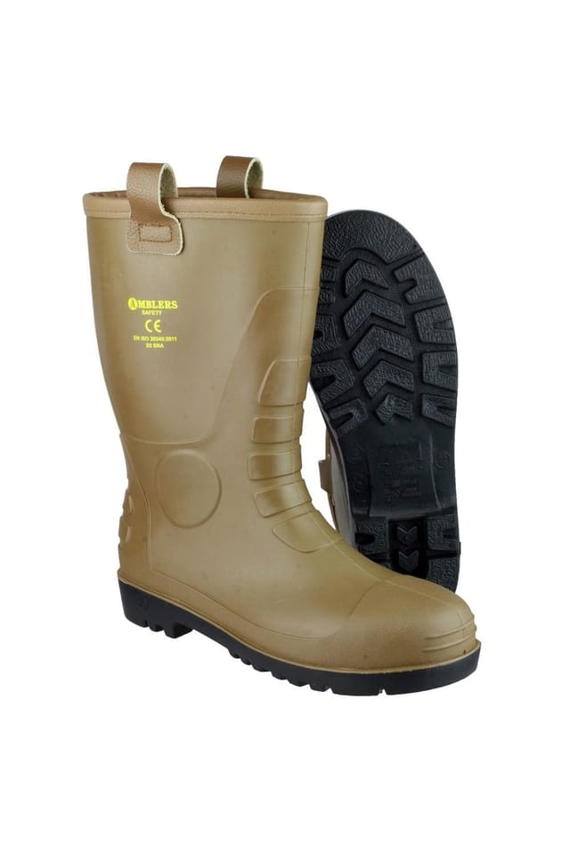 Amblers Amblers Men's 'FS95' Safety Wellington Boots in Tan - 3