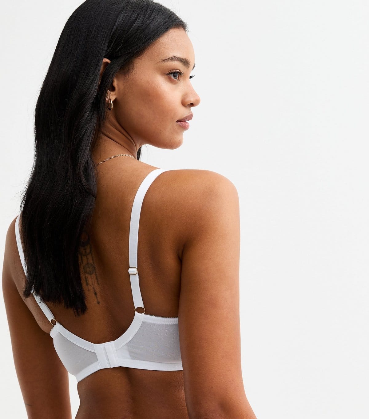 New Look Women's White DD+ Floral Lace Plunge Bra New Look - 4