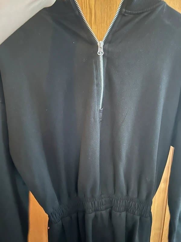 Missguided Black tracksuit style jumpsuit