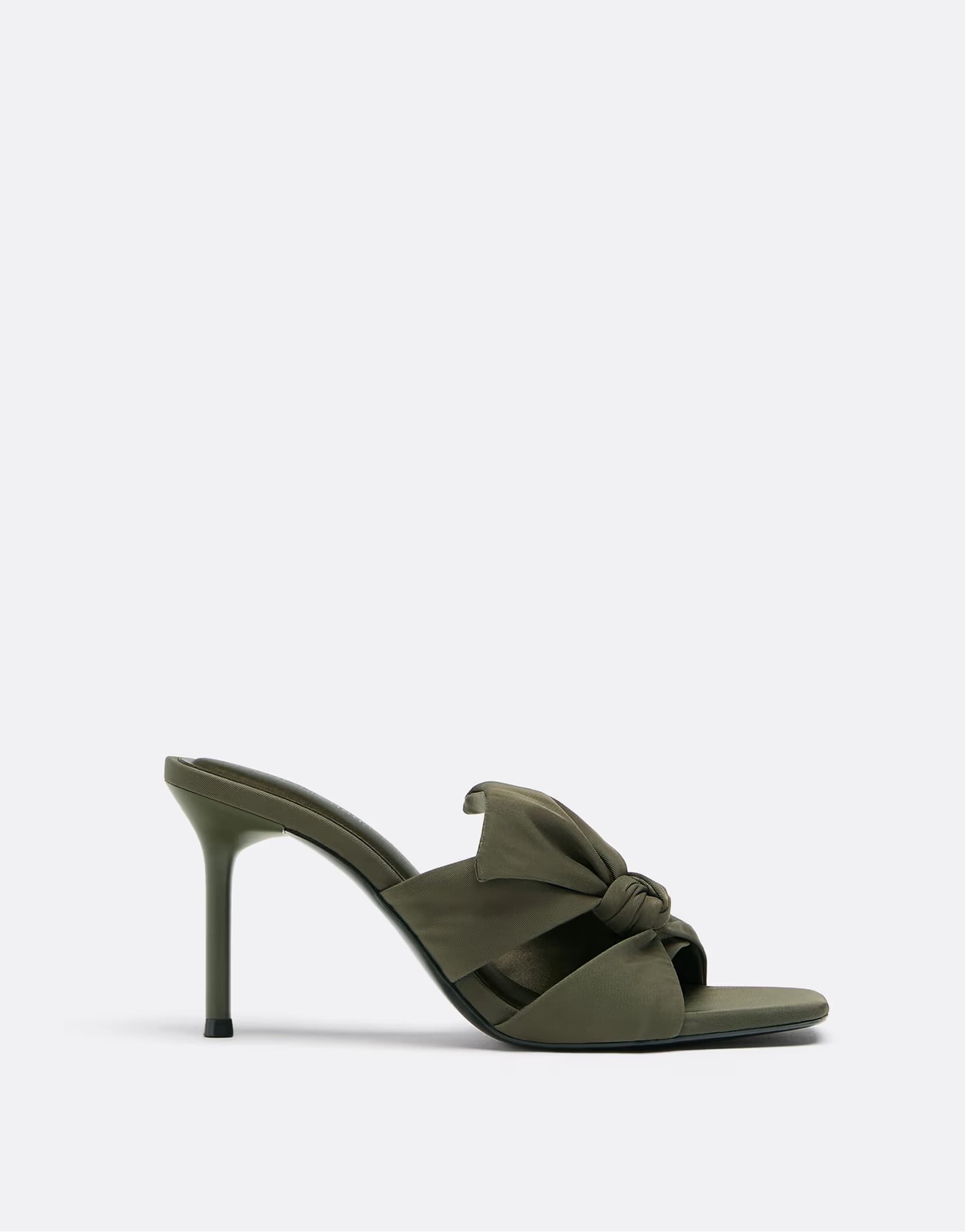 ASOS ASOS Khaki Heeled Tie Sandals