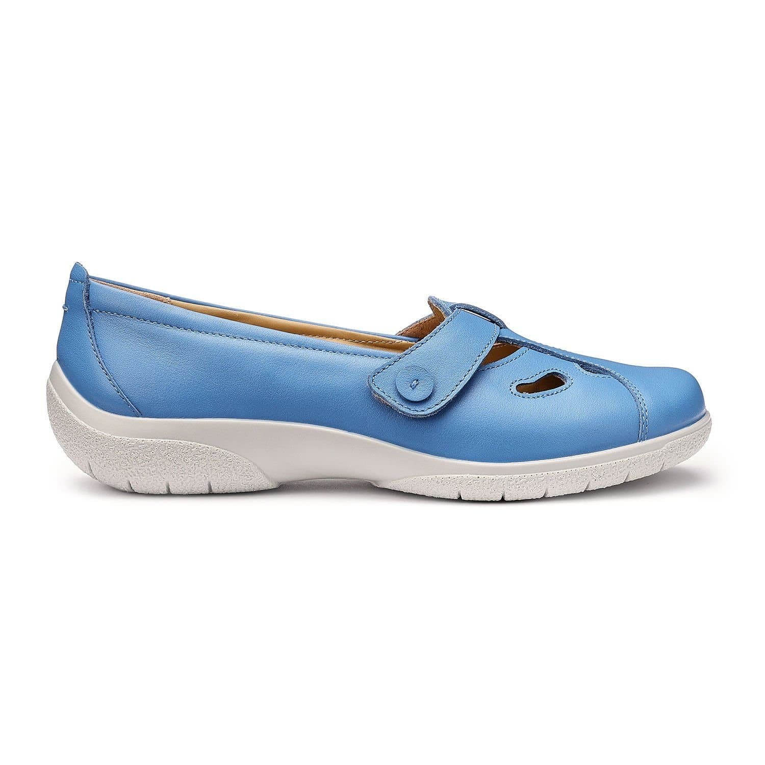 Hotter Hotter Women's Wide Fit 'Nirvana' T-Bar Shoes in Bright Blue
