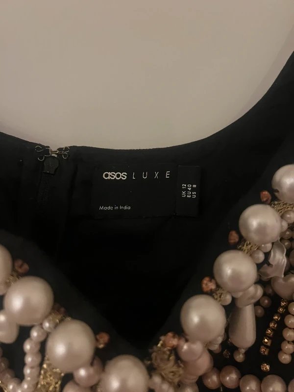 ASOS ASOS Luxe - Black pearl embellished corset top - 1