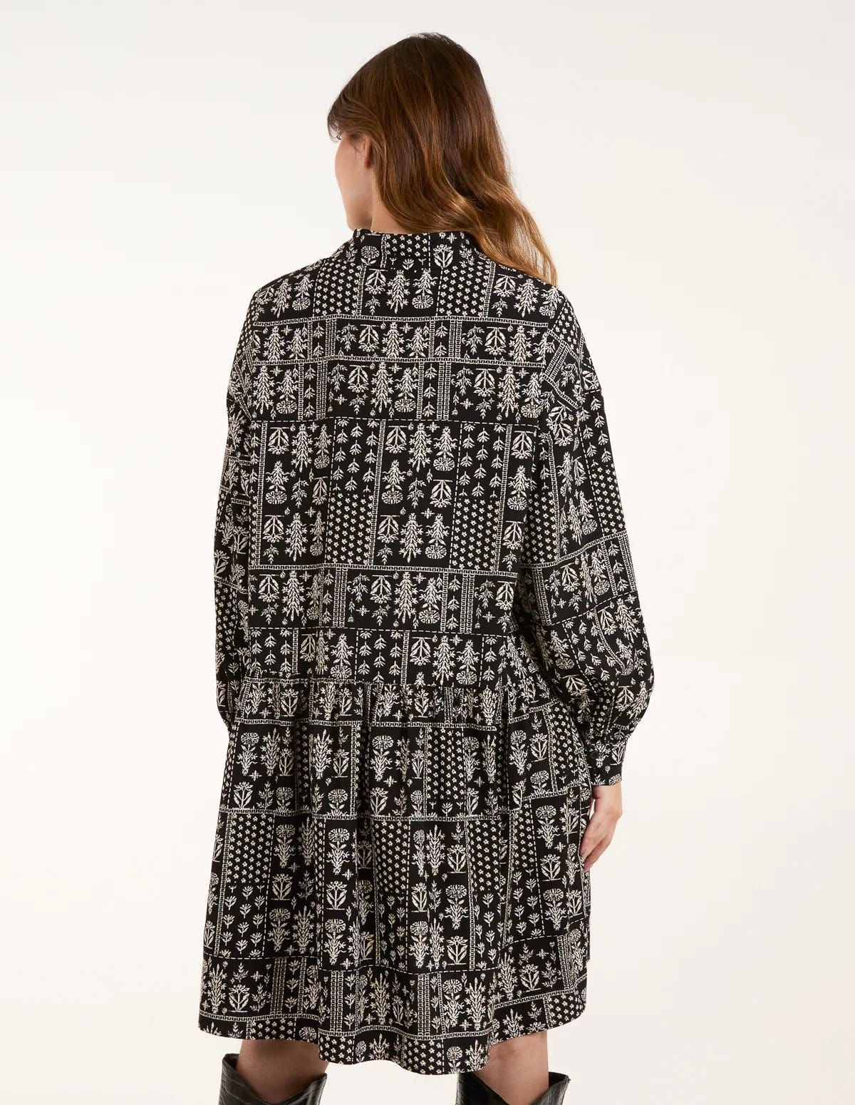 Blue Vanilla Printed Smock Shirt Dress - 4