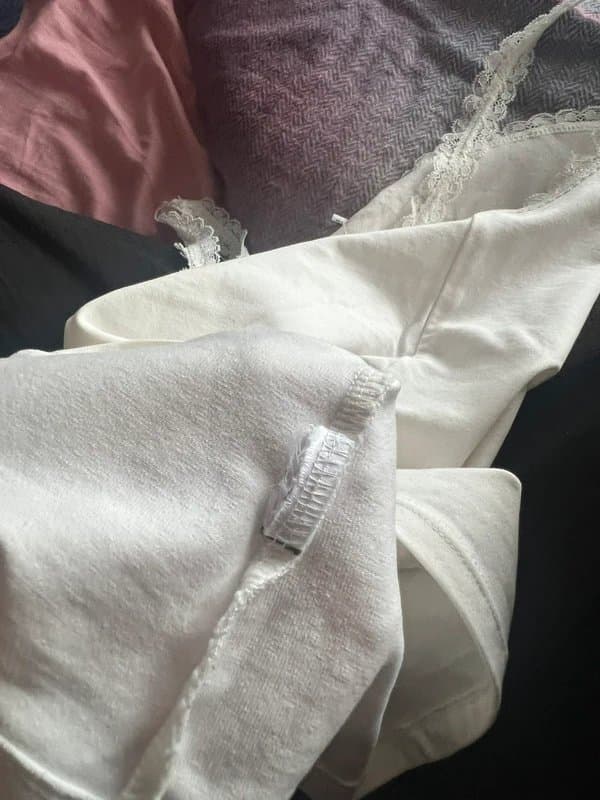 Bershka Bershka lace trim white cami top