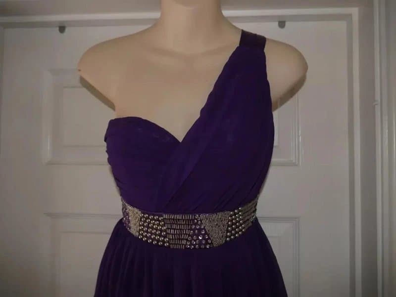 New Look New Look Purple Dress Size 10 Silver Bead Sequin Evening Party Xmas Wedding