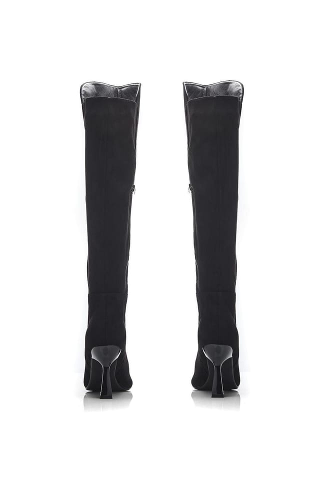 Moda in Pelle Moda In Pelle Women's 'Ursa' Alcantara Heeled Boots in Black - 3