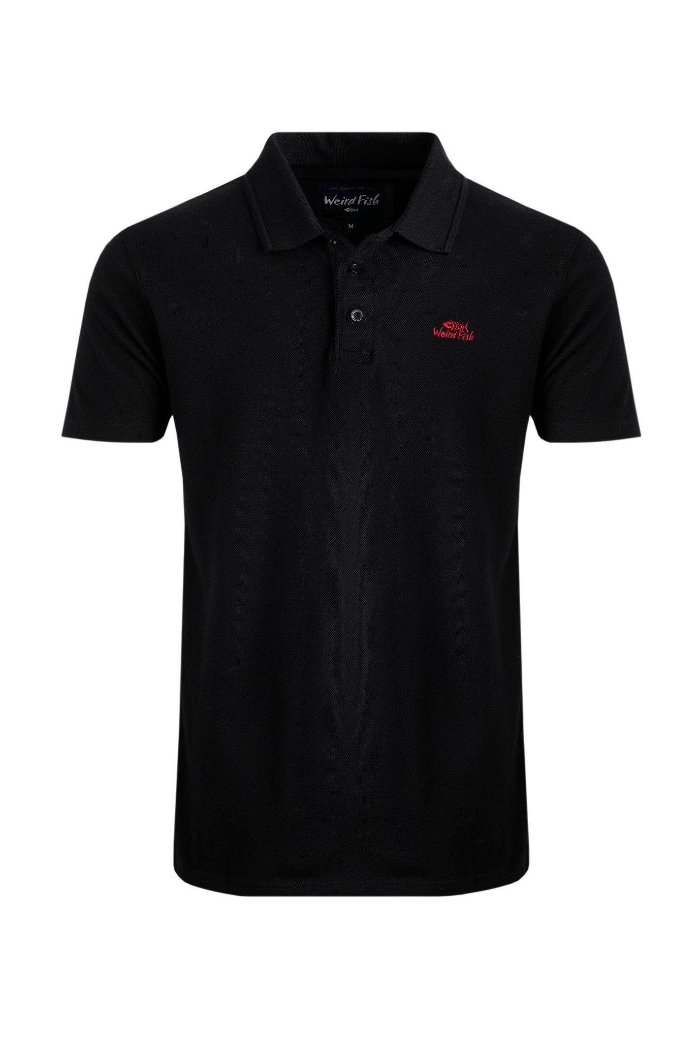 Weird Fish Weird Fish Men's Giles Pique Polo Shirt in Black - 2