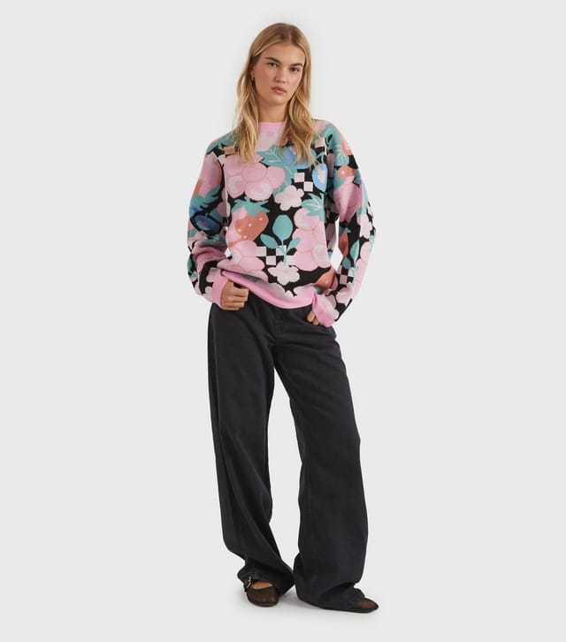 Skinnydip Women's Pink Fruit Patterned Jumper Skinnydip New Look - 2