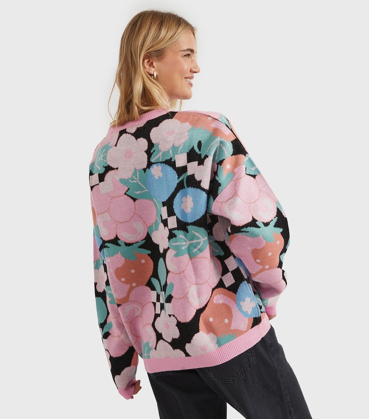 Skinnydip Women's Pink Fruit Patterned Jumper Skinnydip New Look - 4