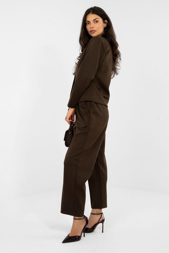 Love Lace Love Lace Women's Modern High Waist Tapered Sweatpants in Brown - 2