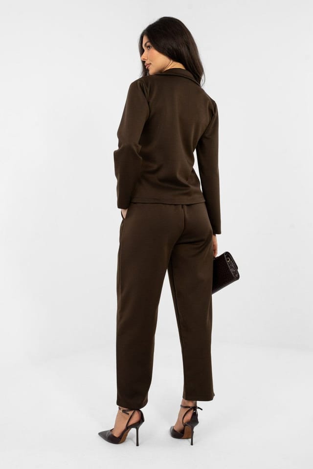 Love Lace Love Lace Women's Modern High Waist Tapered Sweatpants in Brown - 3