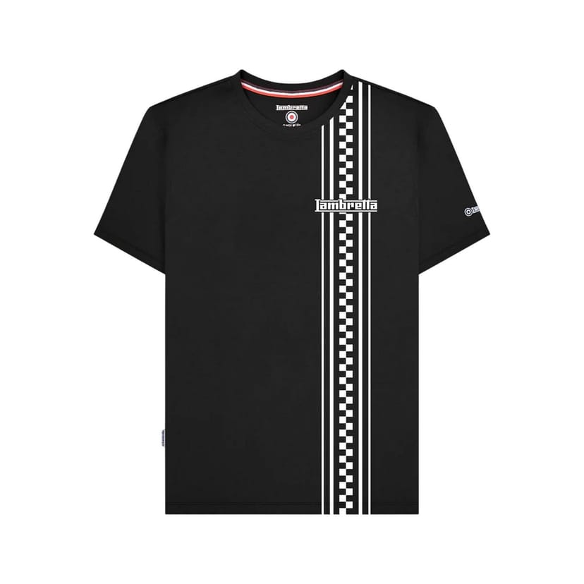 Lambretta Lambretta Men's Striped Two Tone T-Shirt in Black - 1