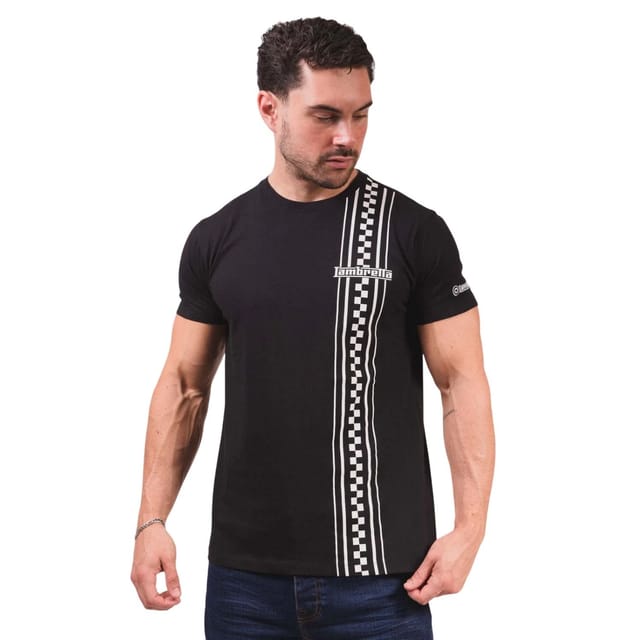 Lambretta Lambretta Men's Striped Two Tone T-Shirt in Black - 3