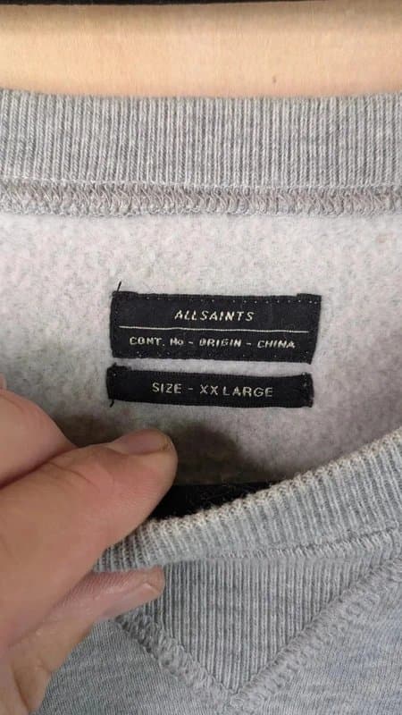 AllSaints All Saints Bracton Sweatshirt Jumper Mens Size XXL Wool Blend Knitted Crew Neck