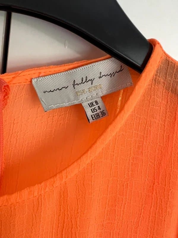 Never Fully Dressed Stunning sheer coral midi dress size S (8)