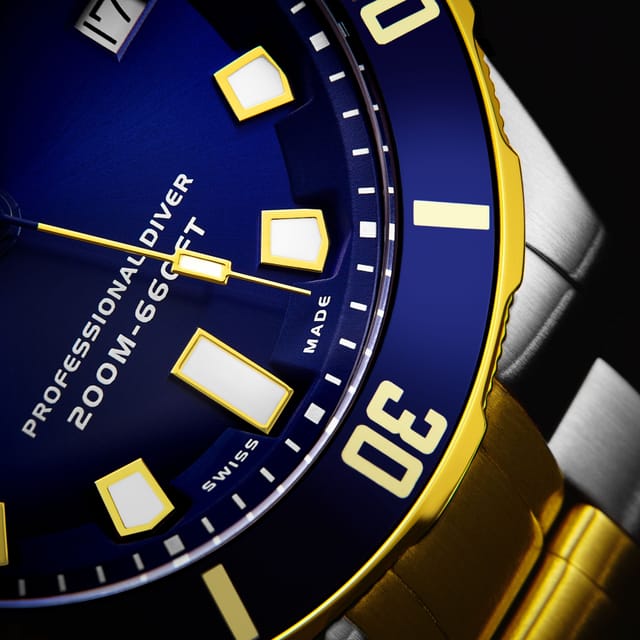 Alexander Alexander Men's A501B Vathos Luxury Diver's Watch 42mm in Gold - 2