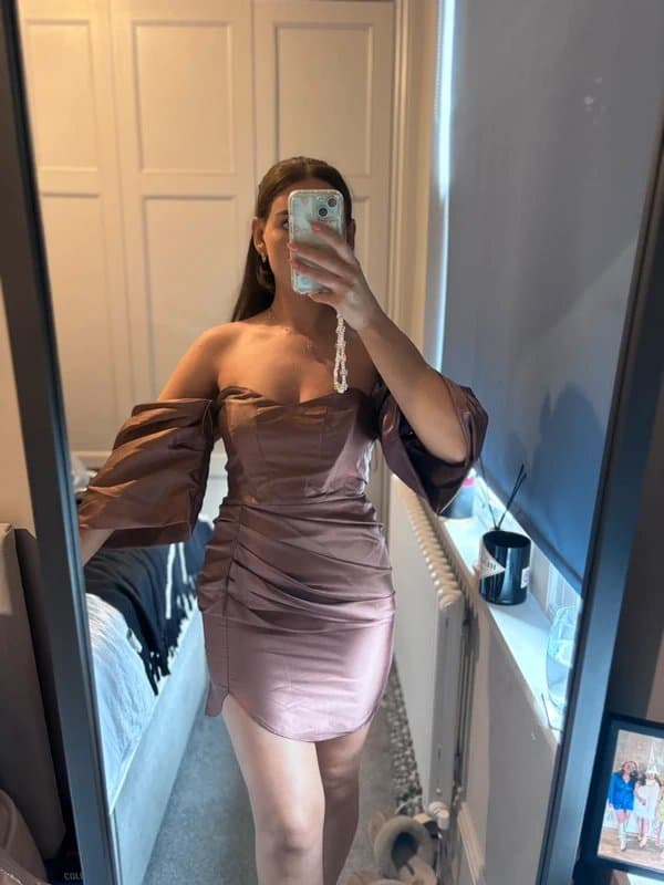 ASOS Satin brown dress ASOS Luxe