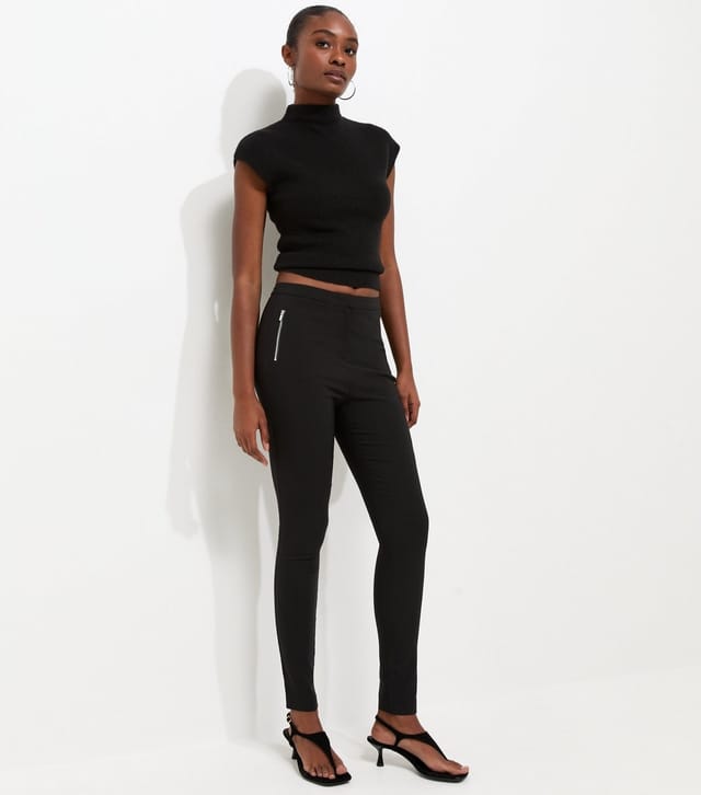 New Look Women's Black Skinny Zip Pocket Trousers New Look - 3