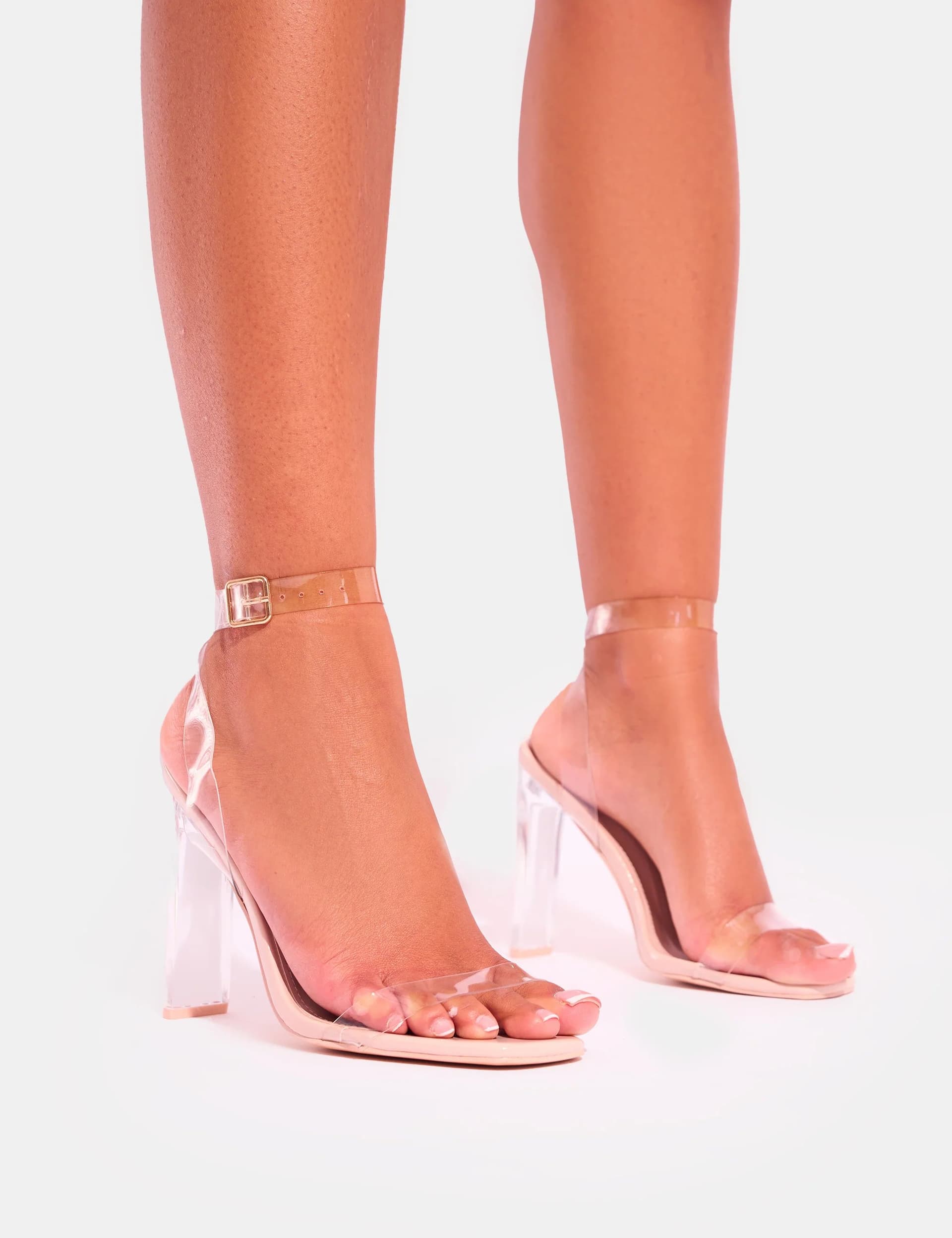 Public Desire Public Desire UK Nude Perspex Block Heels