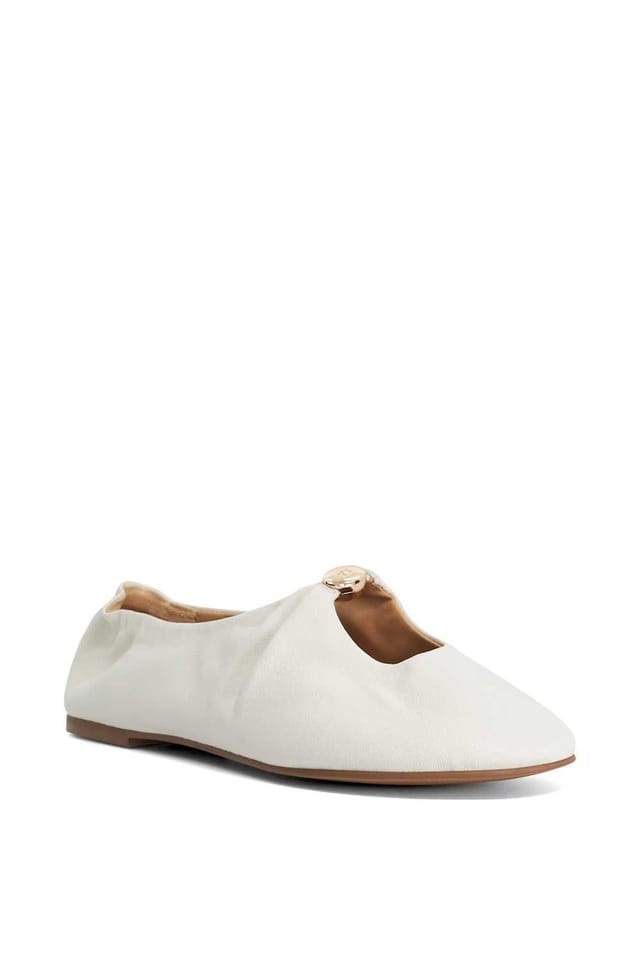Dune London Dune London Women's 'Havella' Leather Ballet Pumps in Natural - 2
