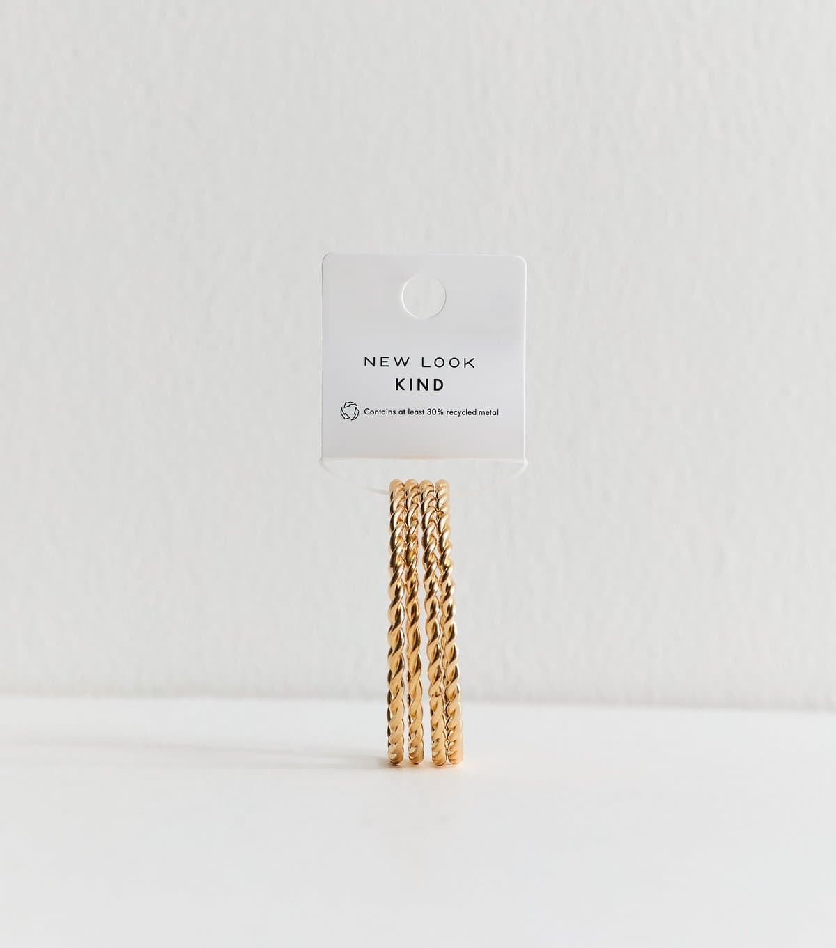 New Look Pack of 4 Gold Tone Weave Textured Bangles New Look