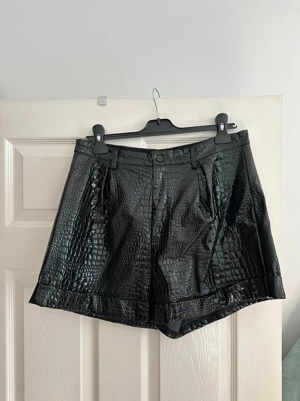 ASOS ASOS Saint genies Croc style high waisted faux leather shorts size 12