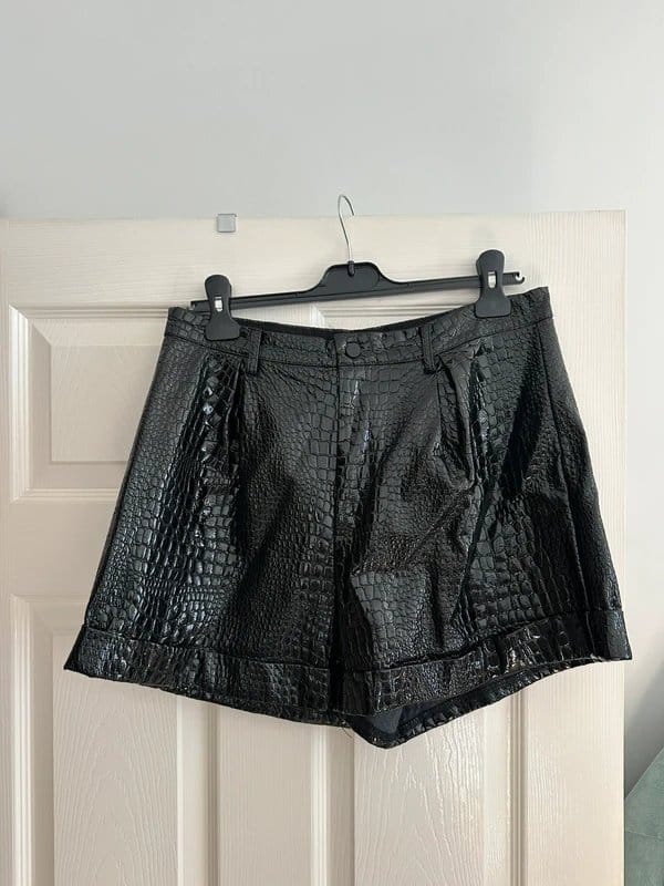 ASOS Saint Genies Black Faux Leather High-Waisted Shorts
