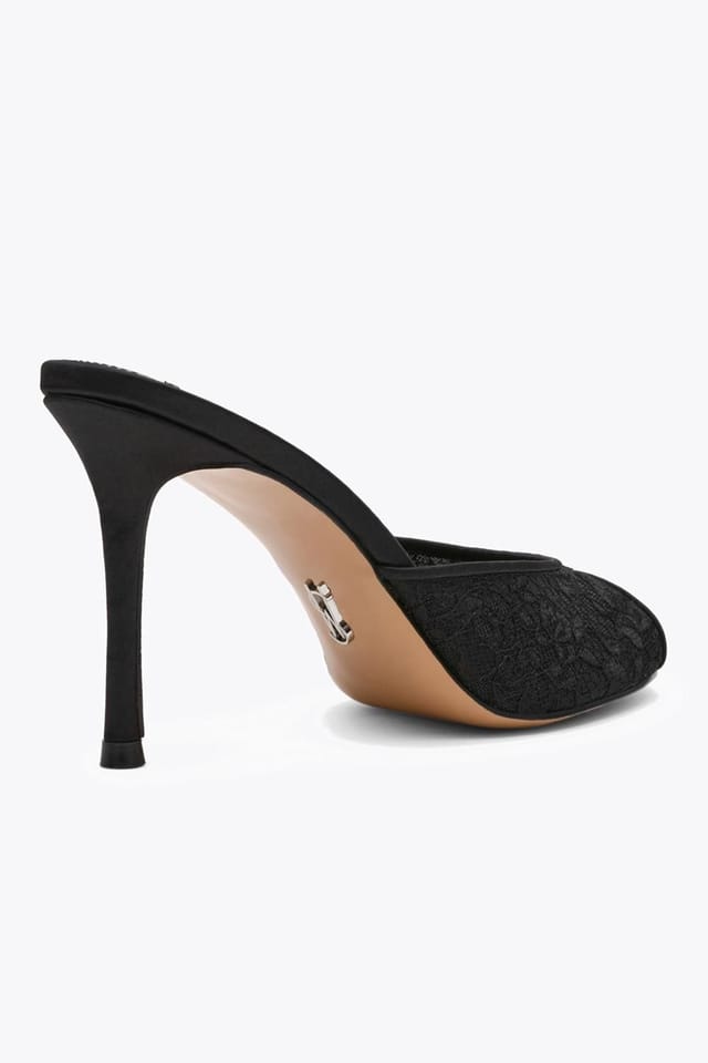Steve Madden STEVE MADDEN Women's 'Rollout Black Lace' Fabric Heels - 3