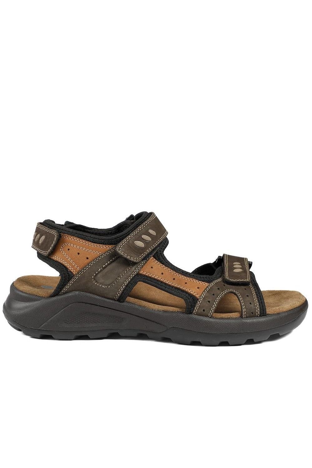 Pavers Pavers Men's Dual Fasten Comfort Sandals in Brown - 2