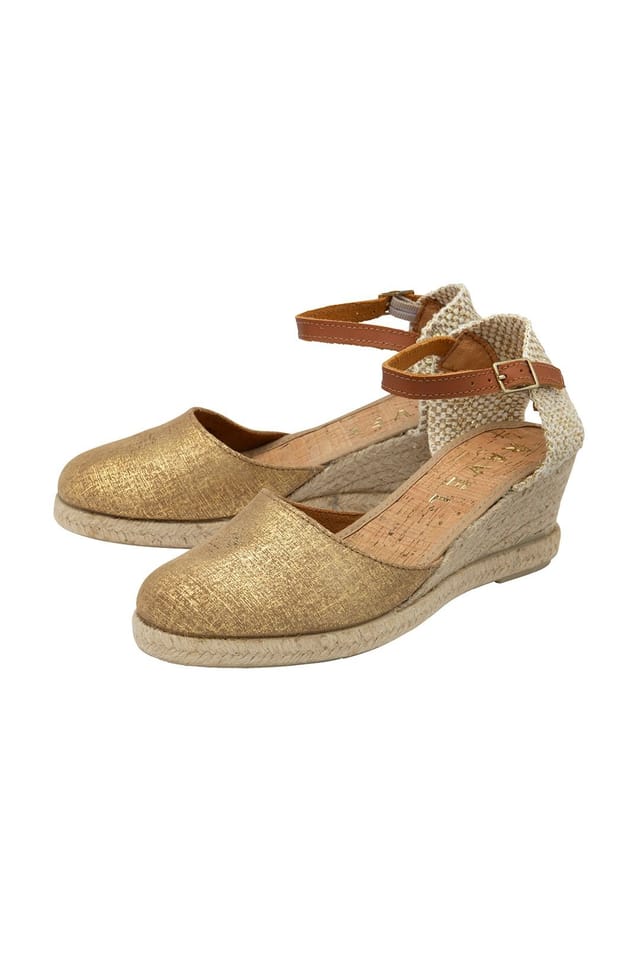 Ravel Ravel Women's 'Vista' Leather Espadrille Sandals in Gold - 2
