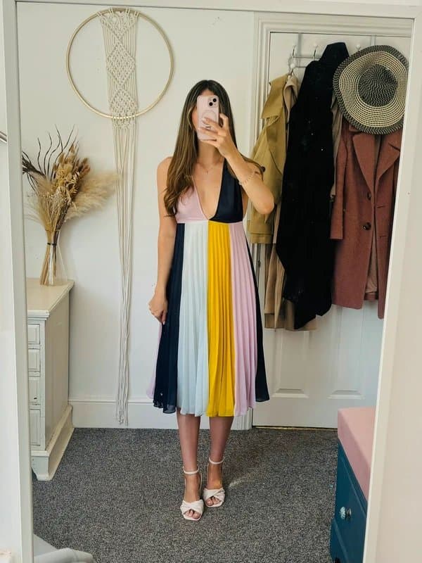 ASOS Plunging neckline  chiffon midi dress. Occassion dress