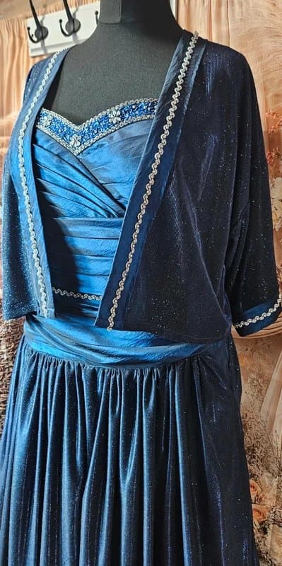 jora collection Stunning jora navy sparkle prom occassion dress & bolero size 18
