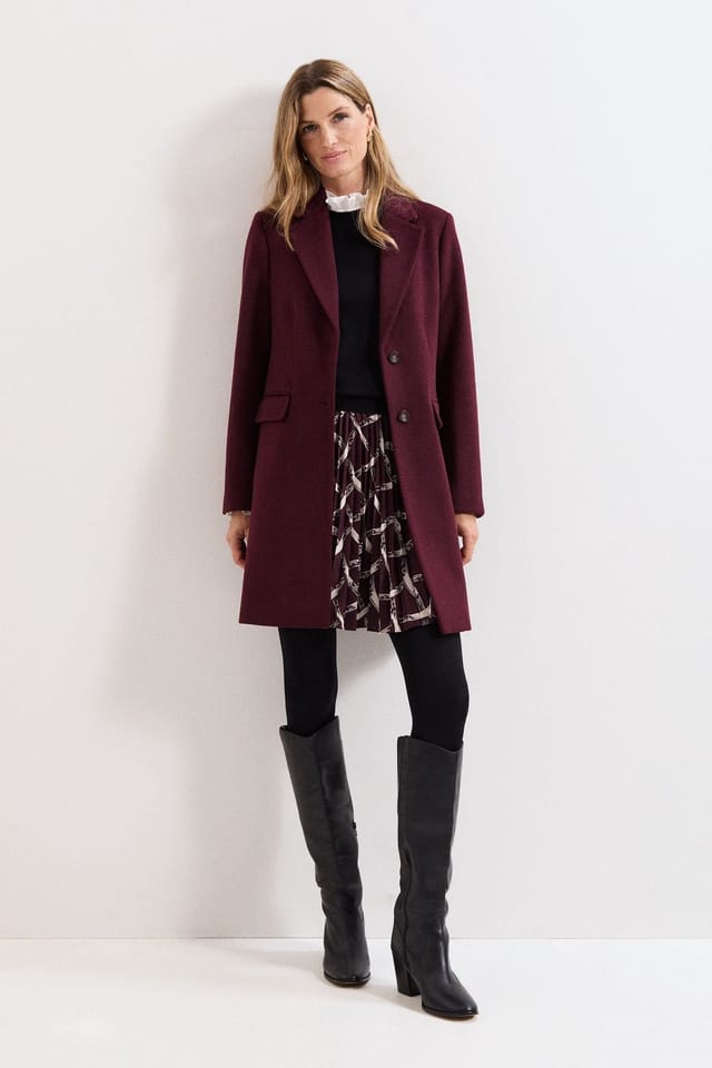 Phase Eight Phase Eight Women's Lydia Wool Coat in Maroon - 2