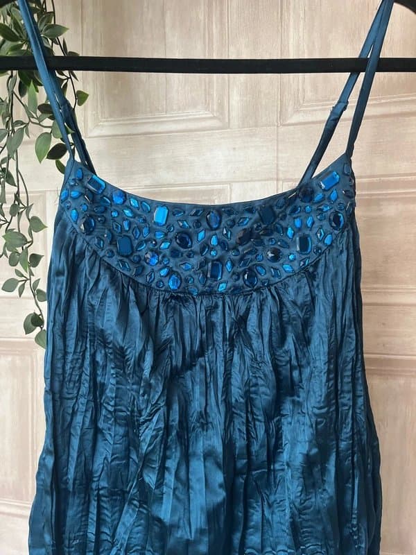 New Look Teal embellished vintage new look cami