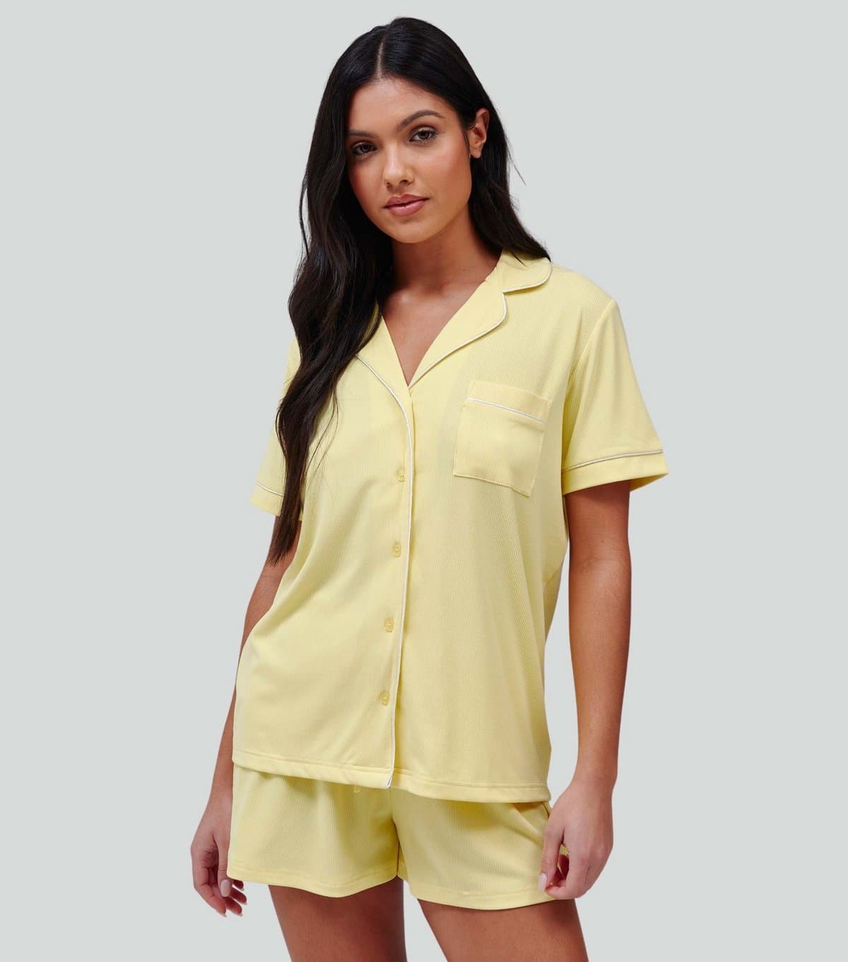 Loungeable Women's Light Yellow Shirt and Shorts Pyjama Set Loungeable New Look
