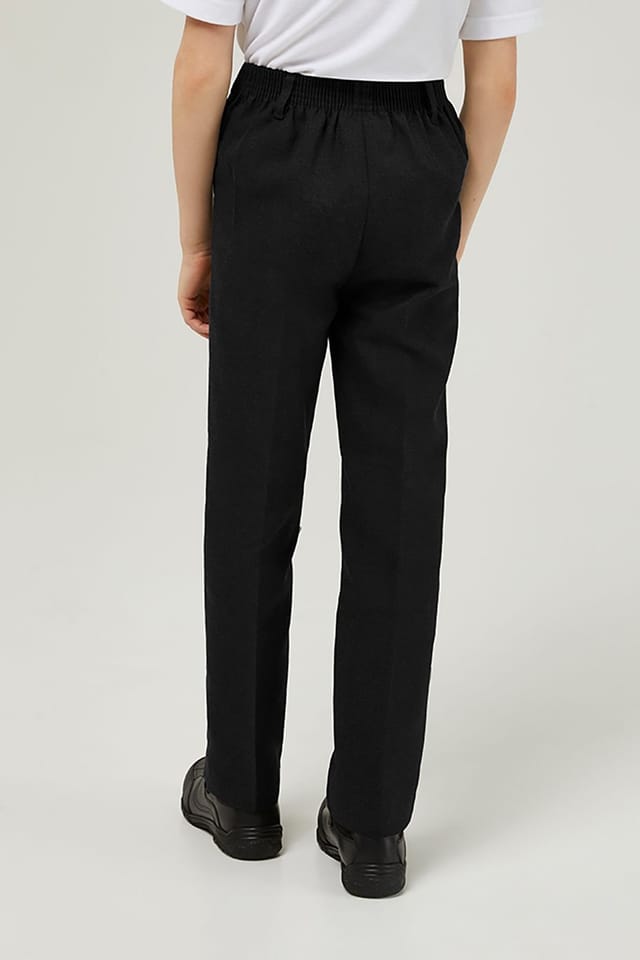 TRUTEX TRUTEX Men's Junior Boys' Slim Fit Stain Resistant School Trousers in Black - 2