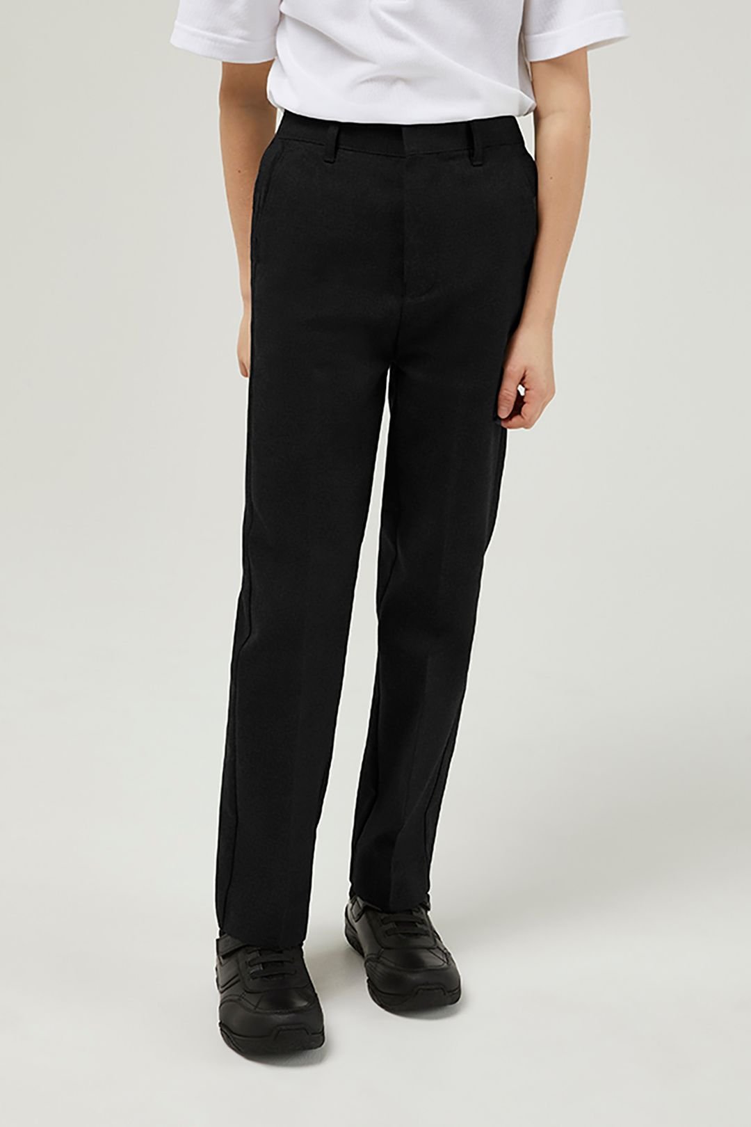 TRUTEX TRUTEX Men's Junior Boys' Slim Fit Stain Resistant School Trousers in Black - 3